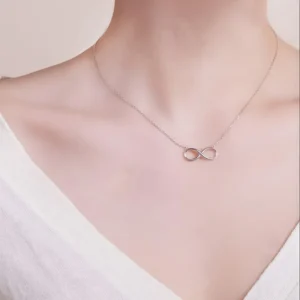 home infinity pendant necklace collarbone chain 18k plated jewelry