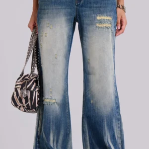 home hunter loose straight leg jeans in blue wash